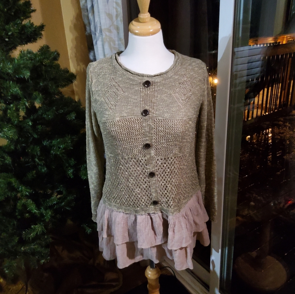 Simply Couture Beige Button-Up Tunic/Dress